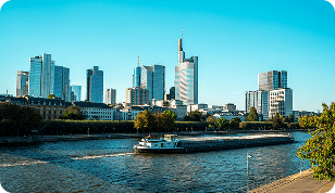 Skyline of Hamburg with the Elbe river